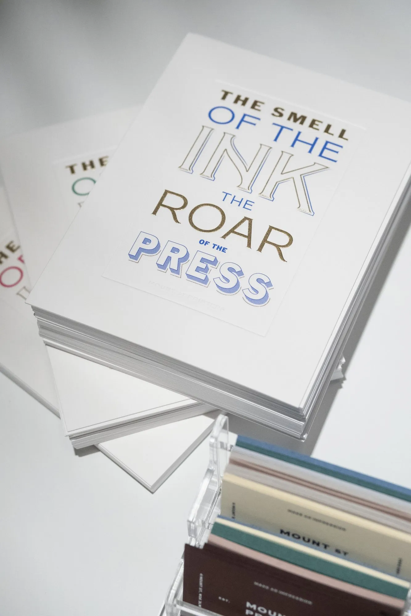 "The smell of the ink, the roar of the press" cards