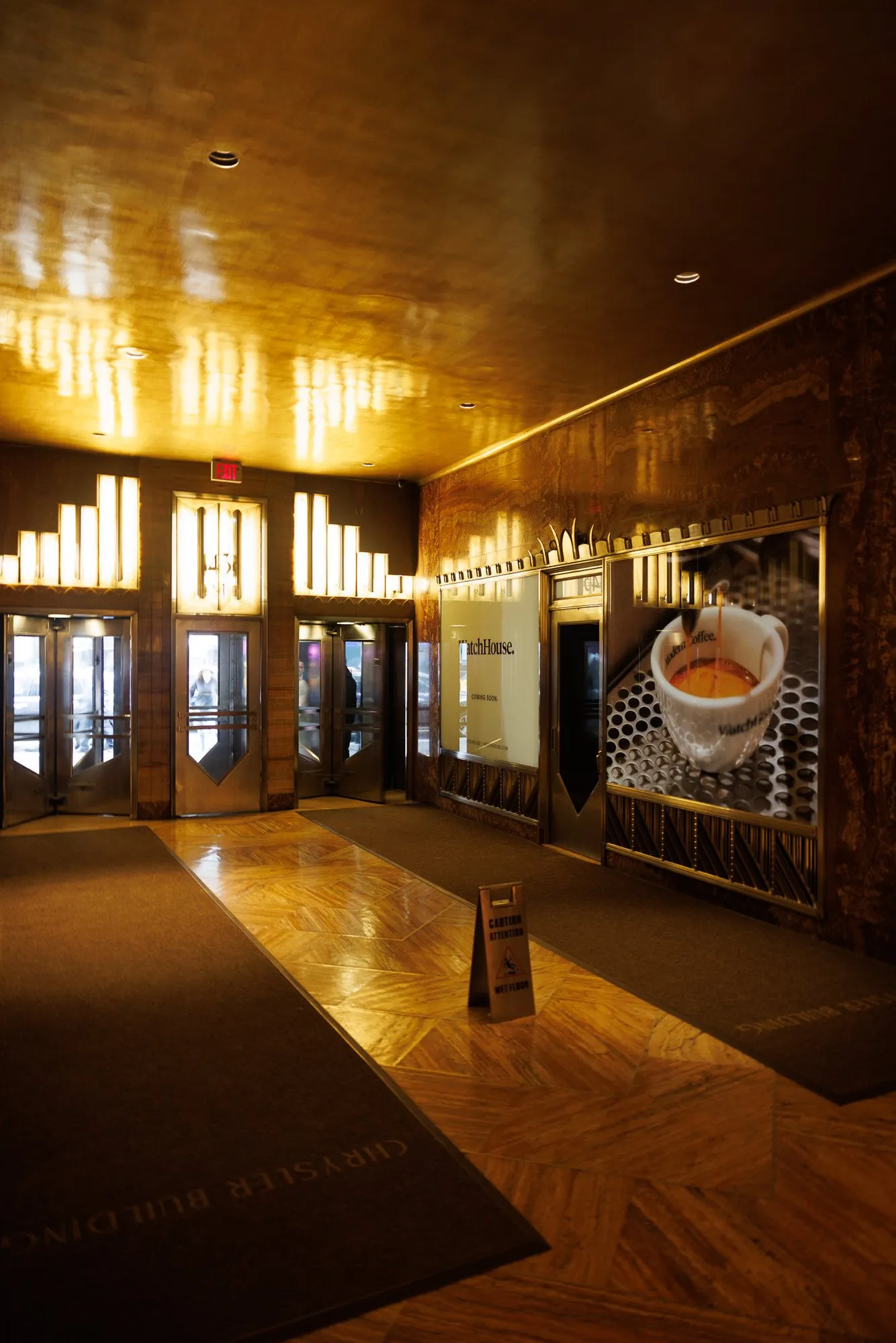 The Chrysler Building lobby with the WatchHouse windows