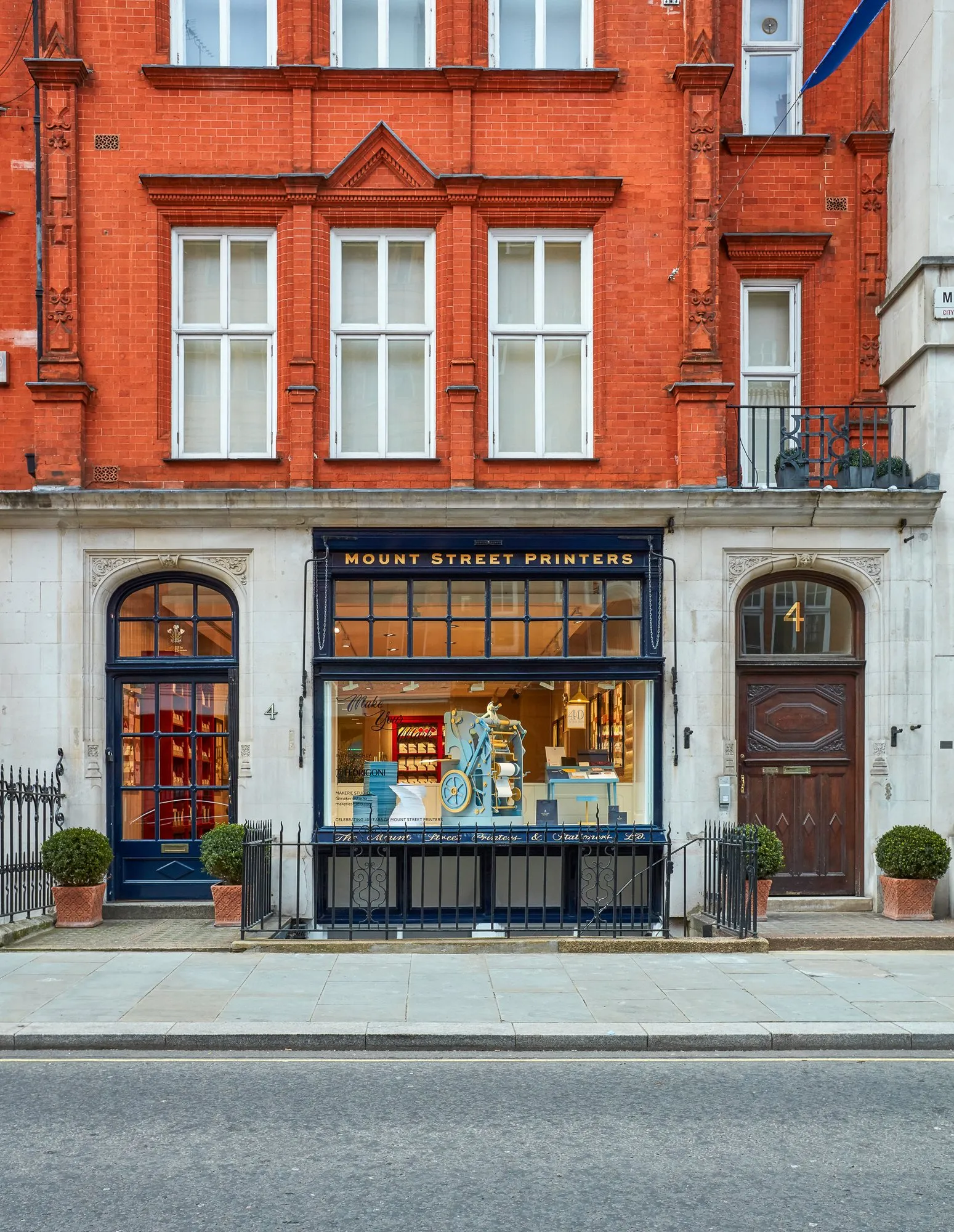 The Mount Street Printers shopfront on Mount Street, Mayfair