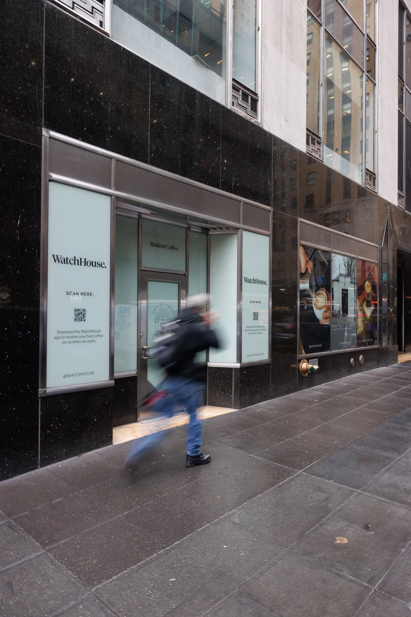 A WatchHouse site in New York before opening, seen from the street